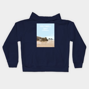 Holywell Bay Cornwall. Cornish gift. Travel poster Kids Hoodie